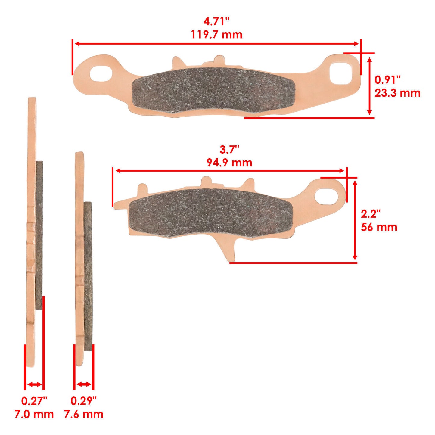 Brake Pads for Kawasaki Brute Force 650 KVF650 Front Brakes 2005-2013