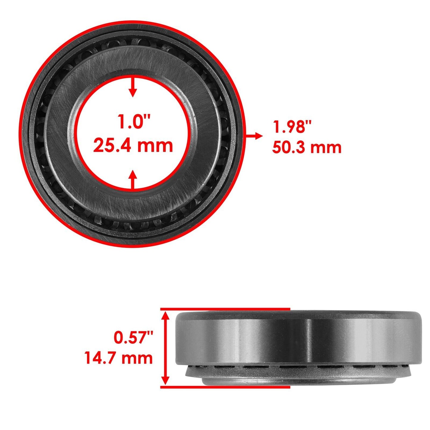 Caltric 1-543508 46-8530 1543508 468530 Fork Caster Roller Bearings For Toro