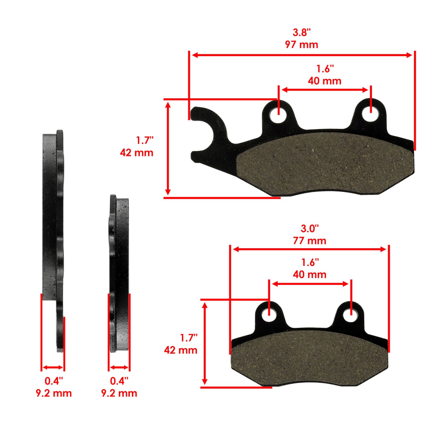 Front Brake Pads for Kawasaki Teryx 4 Teryx4 750 KRT750 4X4 2012-2013