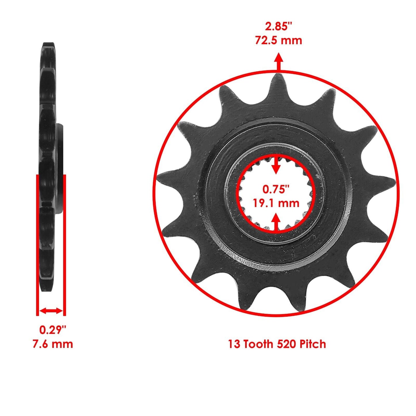 Black Drive Chain And Sprocket Kit for Honda CRF250R 2011-2018