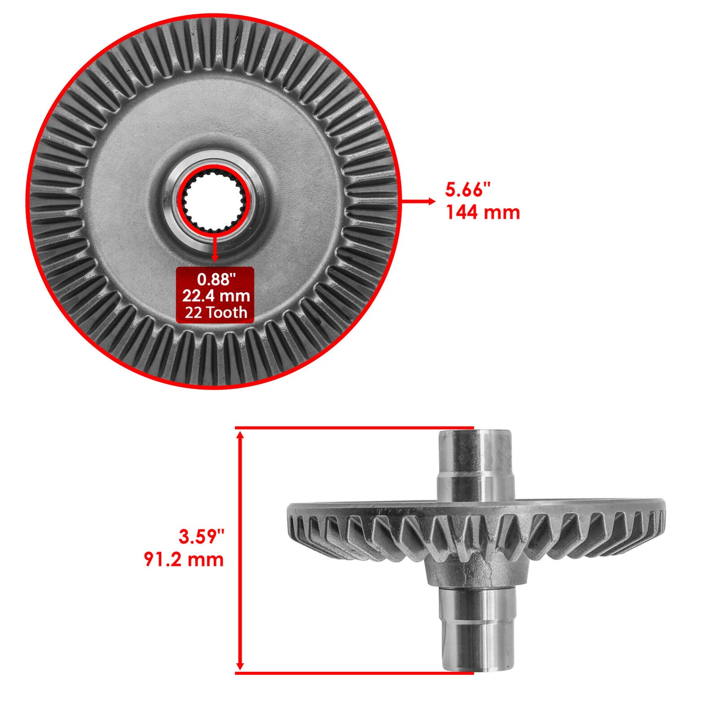 Rear Differential Gear Ring & Pinion For Honda Rancher 420 TRX420FA AT 2009-2014