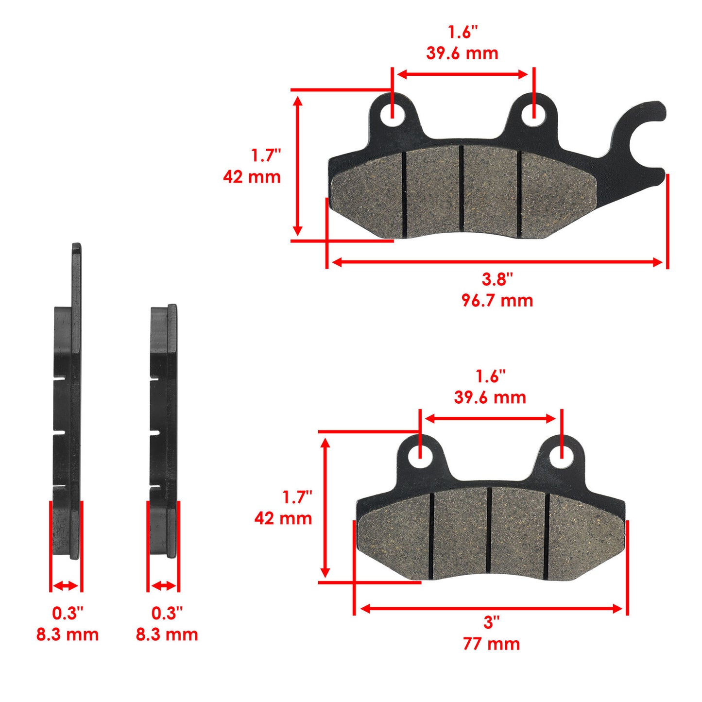 Front Brake Pads for Kawasaki Teryx 4 Teryx4 750 KRT750 4X4 2012-2013