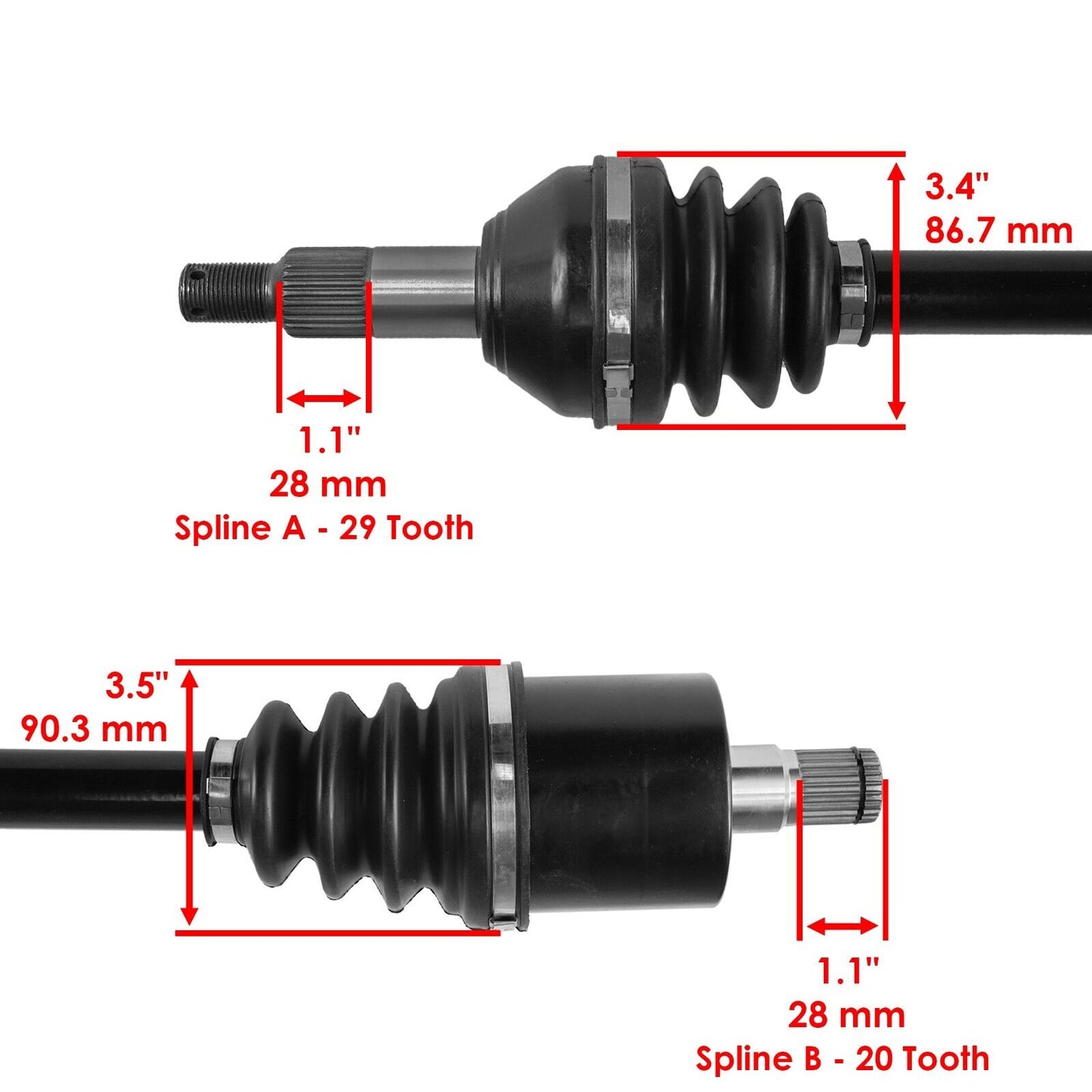 Rear Left Right CV Joint Axle for Can-Am Maverick 1000R XDS XRS Turbo 2016-17