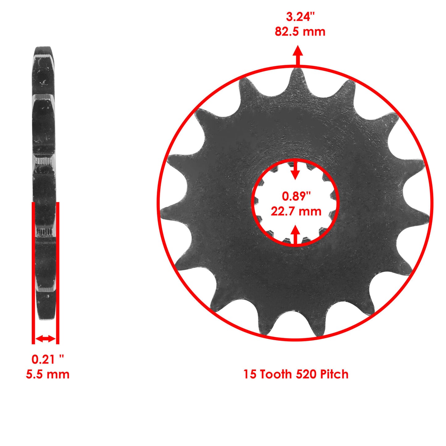 Front Drive Chain Sprocket for Kawasaki EX650 Ninja 650R/650 2006-2023 Teeth 15