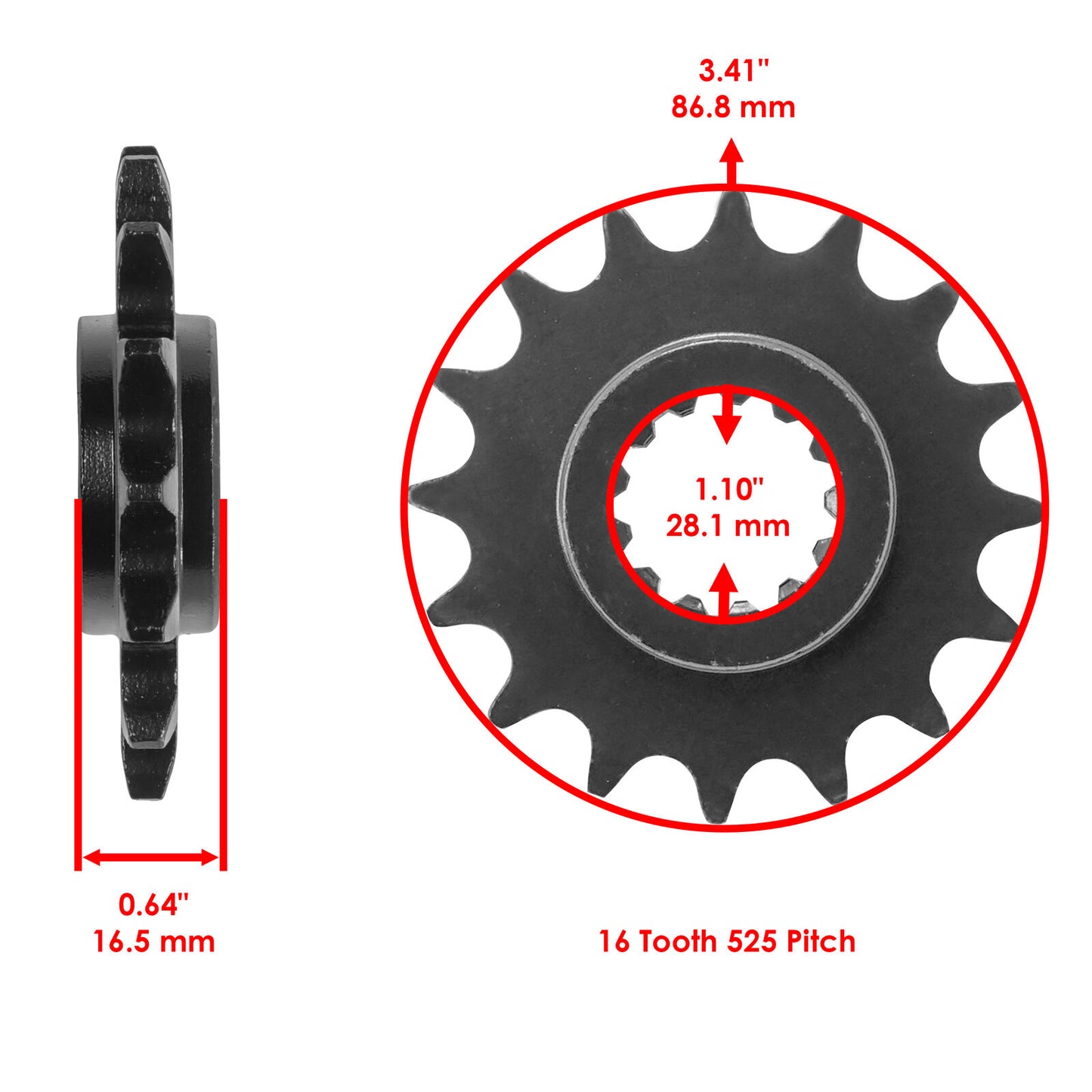 Caltric 23801-MAS-000 23801-MEE-D00 Front Drive Chain Sprocket for Honda