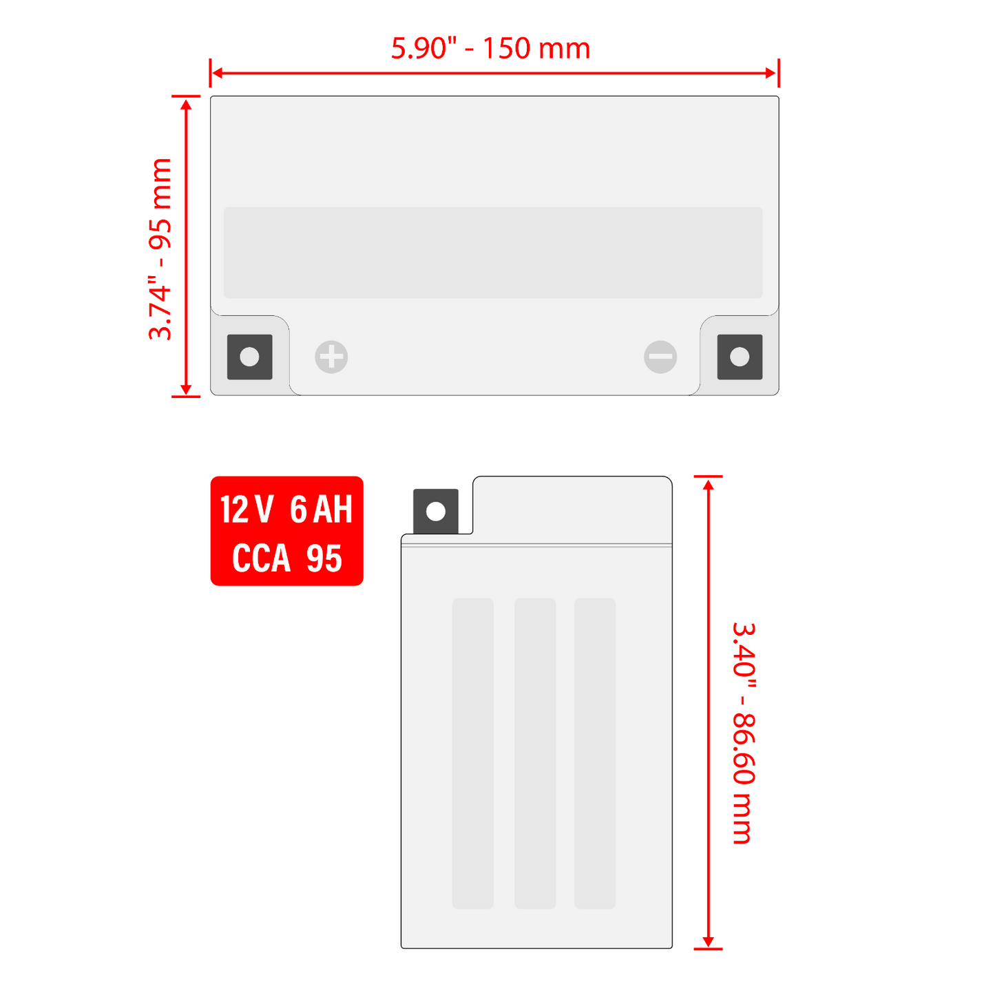 Caltric AGM Battery for Suzuki LTZ90 LT-Z90 Quadsport Z90 2007-2009 2015-2020