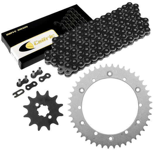 Black Drive Chain And Sprocket Kit for Yamaha It175 1980-1983 / It200 1984-86