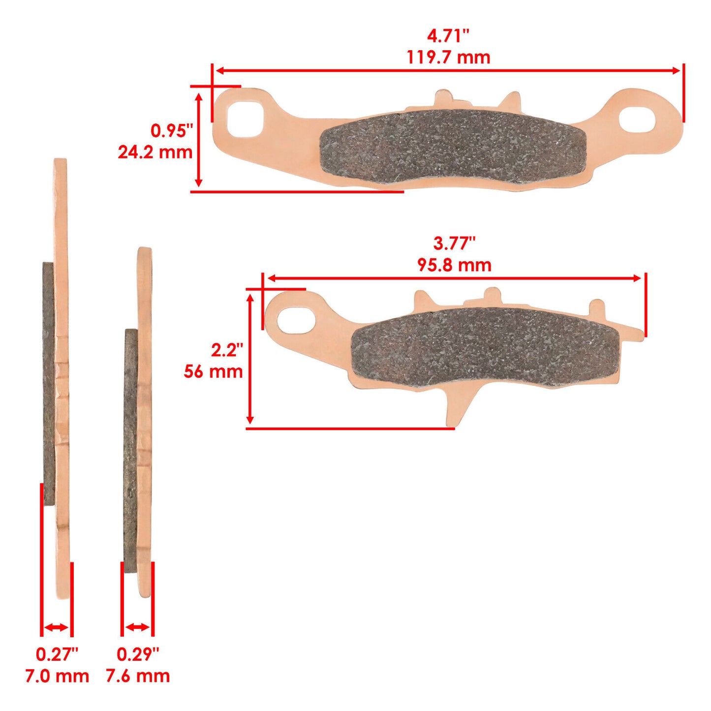 Brake Pads for Kawasaki Brute Force 650 KVF650 Front Brakes 2005-2013