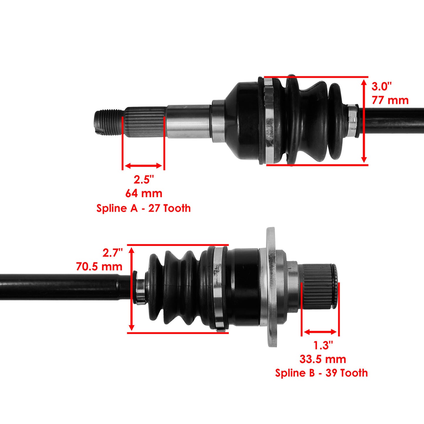 Front Rear Left Right Complete Axles for Yamaha Rhino 700 YXR700F 4WD 2008-2013