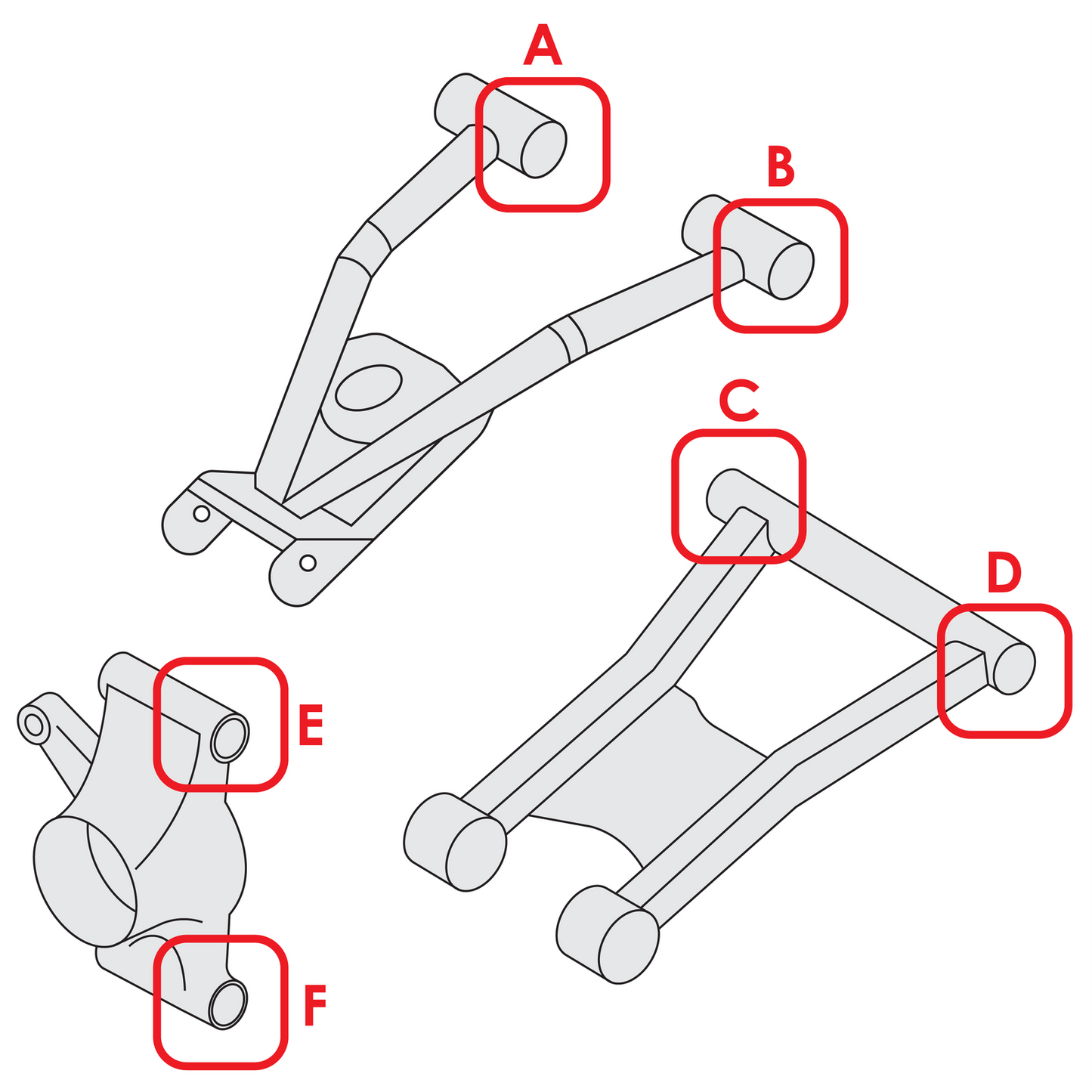 Rear Knuckle Bsuhings For Polaris Sportsman Scrambler XP 1000 2020-2024/5634262