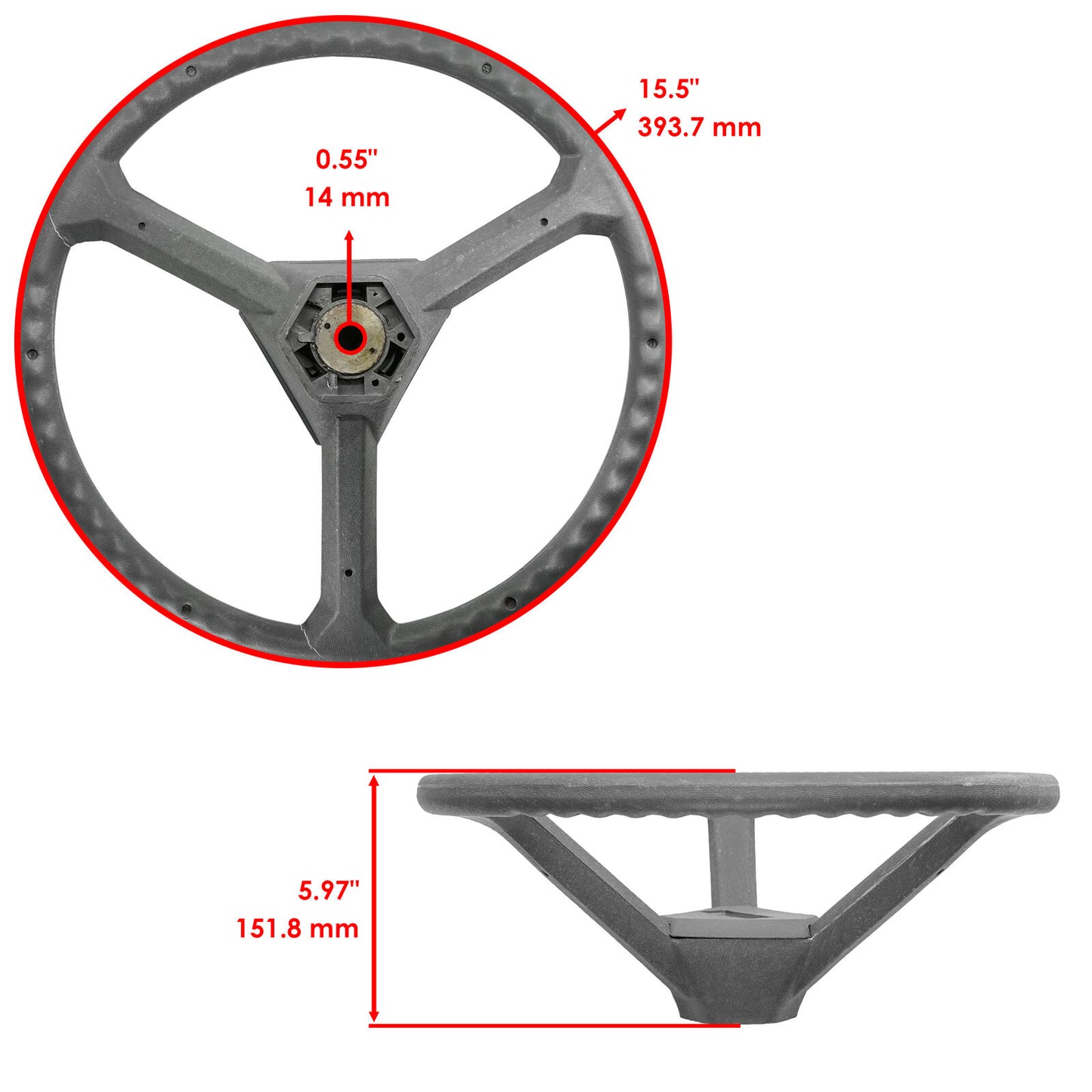 Caltric Steering Wheel For Kubota B5200 B6200 B7200 B8200 B9200 31351-16063-S