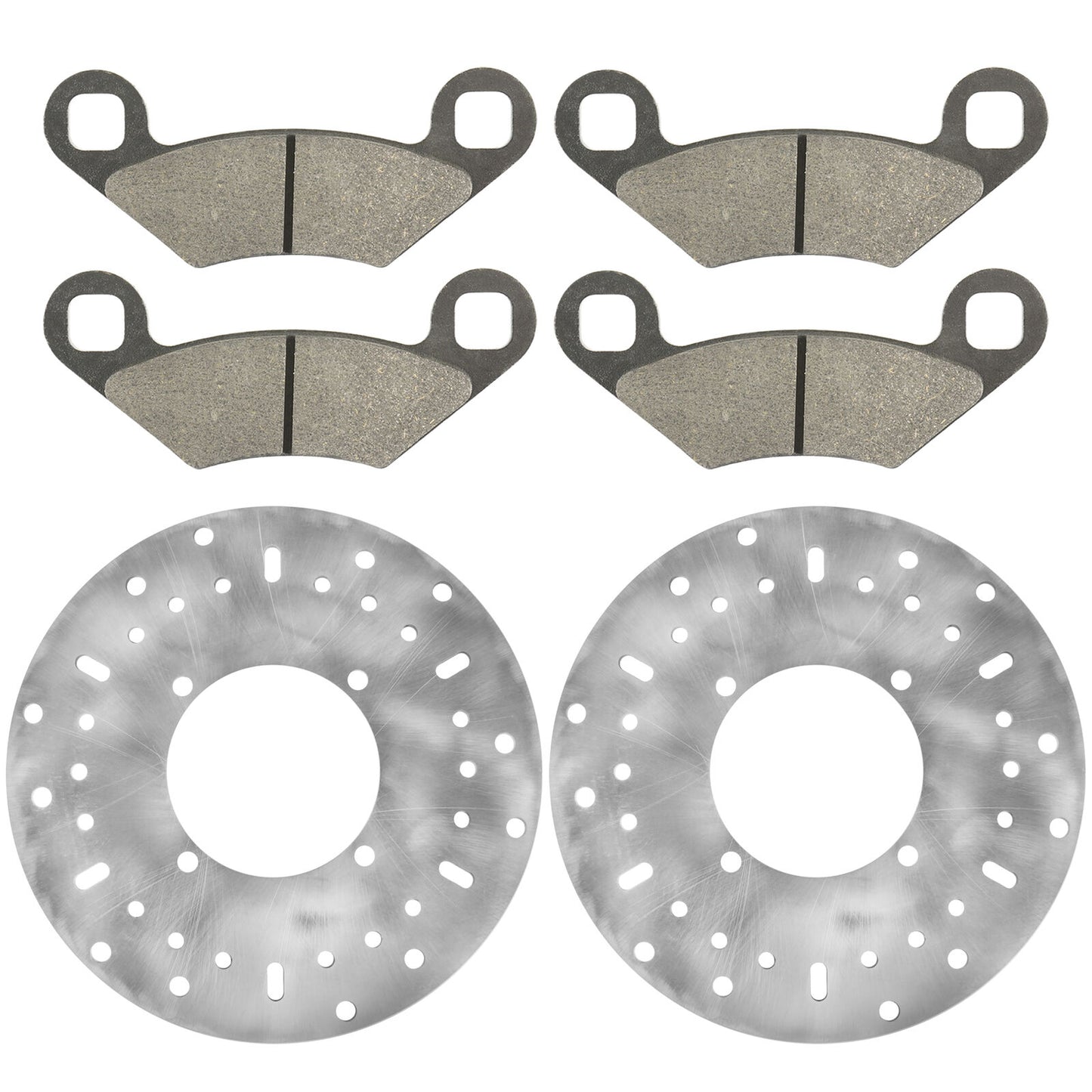 2 Front Brake Disc Rotor And Pads for Polaris Sportsman 500 4X4 2004 2005-2012