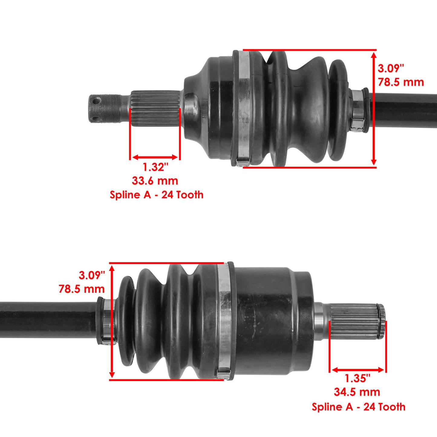 Caltric CV Axles For Honda Foreman Rubicon 4x4 TRX500FA 2015-2019 Rear And Front