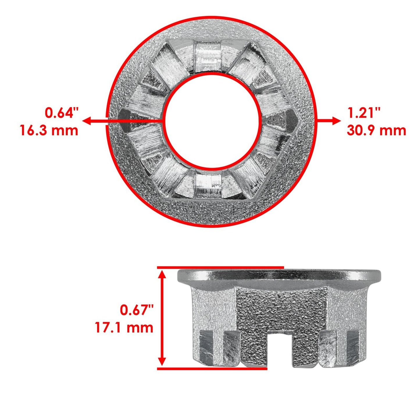 Front & Rear Axle Castle Nut for Suzuki LT-A400 2003-2007 / LT-A400F 2003-2007