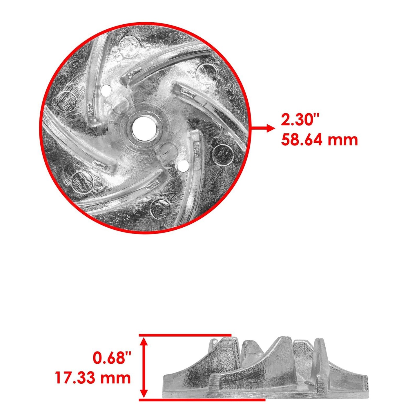 Caltric Water Pump Impeller For Can-Am Renegade 570 4x4 2016-2018 420822750