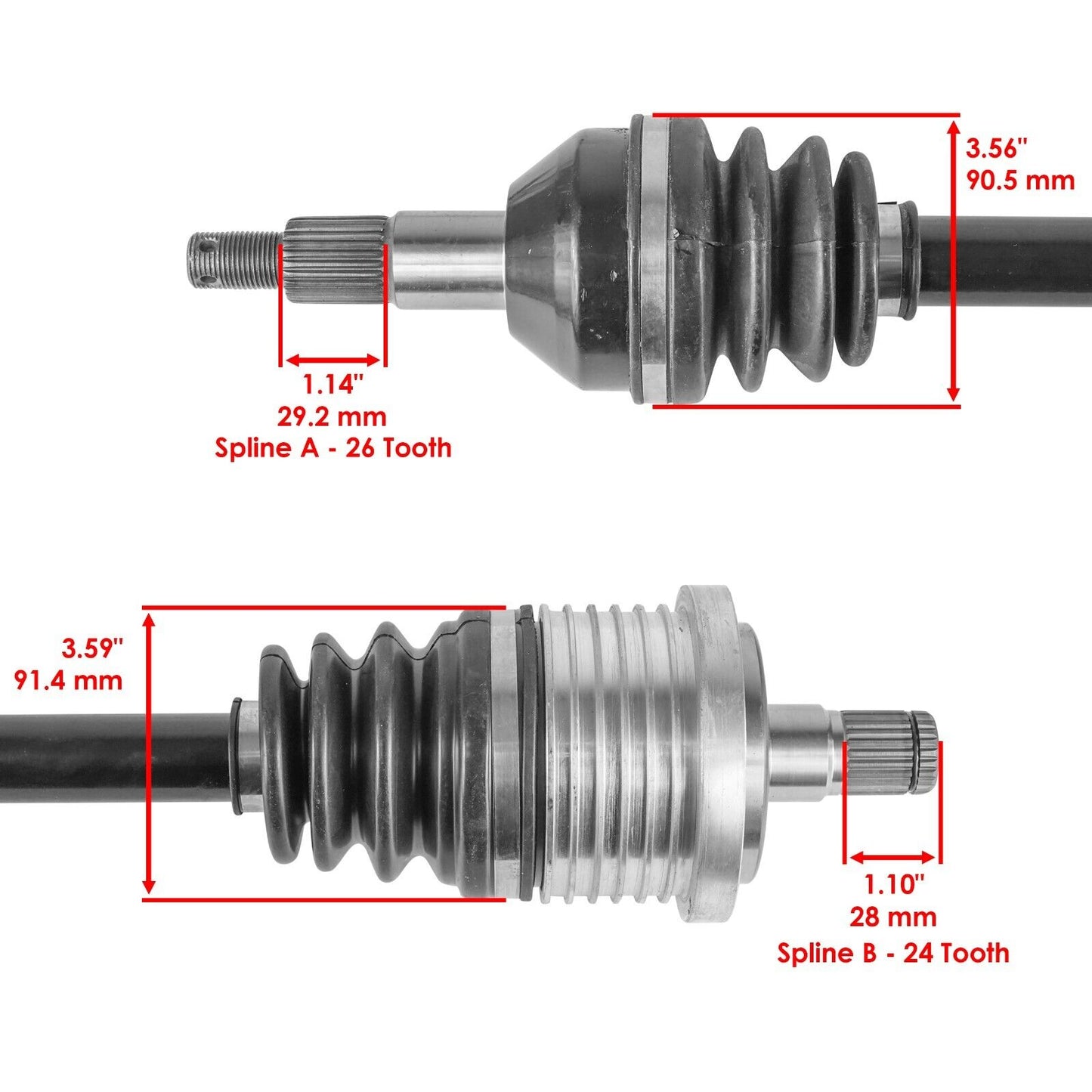 Rear Right And Left CV Joint Axles for Can-Am Maverick Max 1000R 4X4 2014 2015