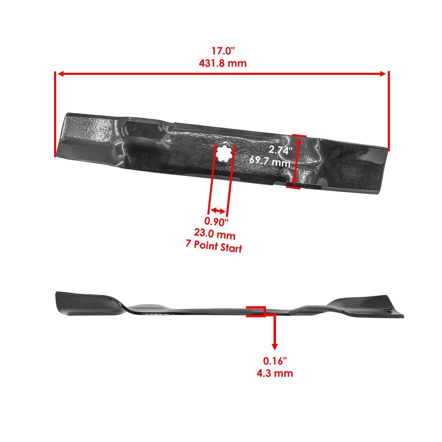 Caltric Deck Blade w/Nut For John Deere E140 E150 E160 E170 E180 48" 54" Tractor