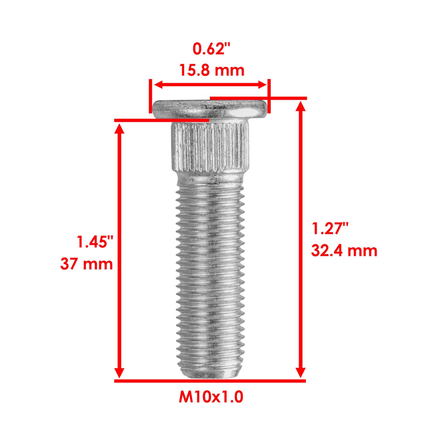 Caltric Front Wheel Hub Bolt For Honda Rancher 400 TRX400FA AT 2004-2007