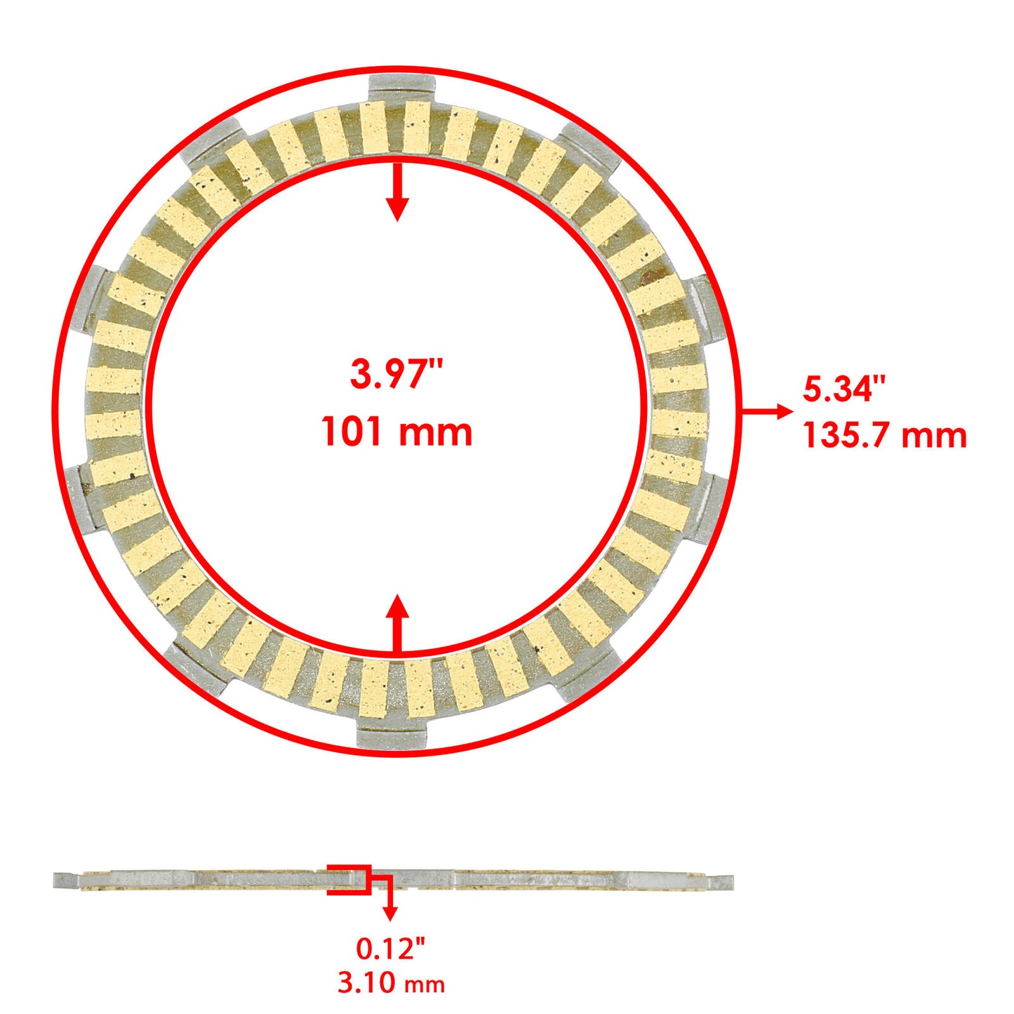 Clutch Plates Kit for Honda Sportrax 400 TRX400EX 1999-2008 / TRX400X 2009-2014