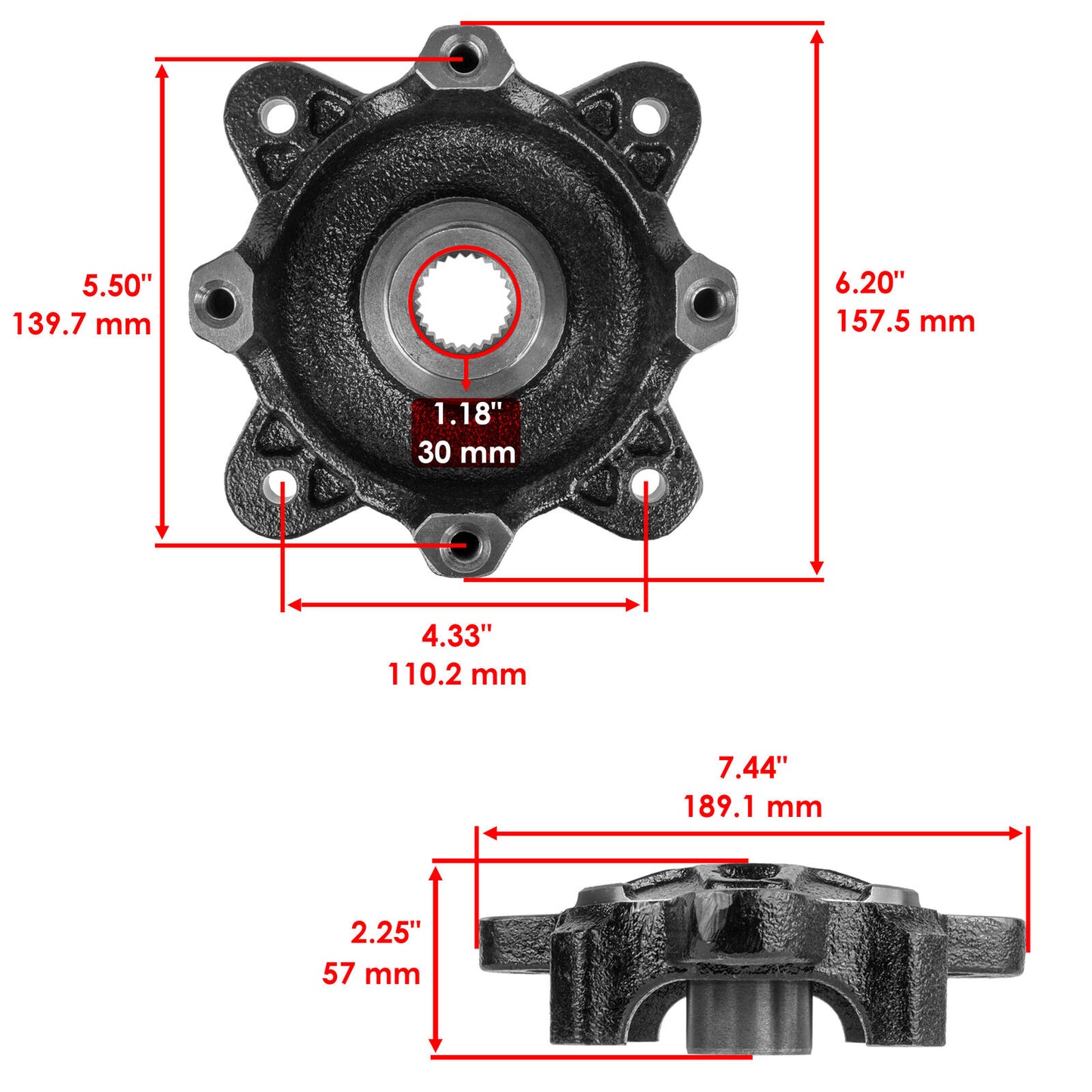 Caltric Front & Rear Wheel Hubs For Polaris Ace 325 2015-16 / Ace 570 2015-2019