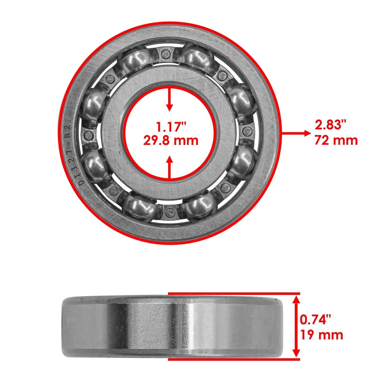 Caltric 3233714 Gearcase  Bearing For Polaris ATV 1999-2021