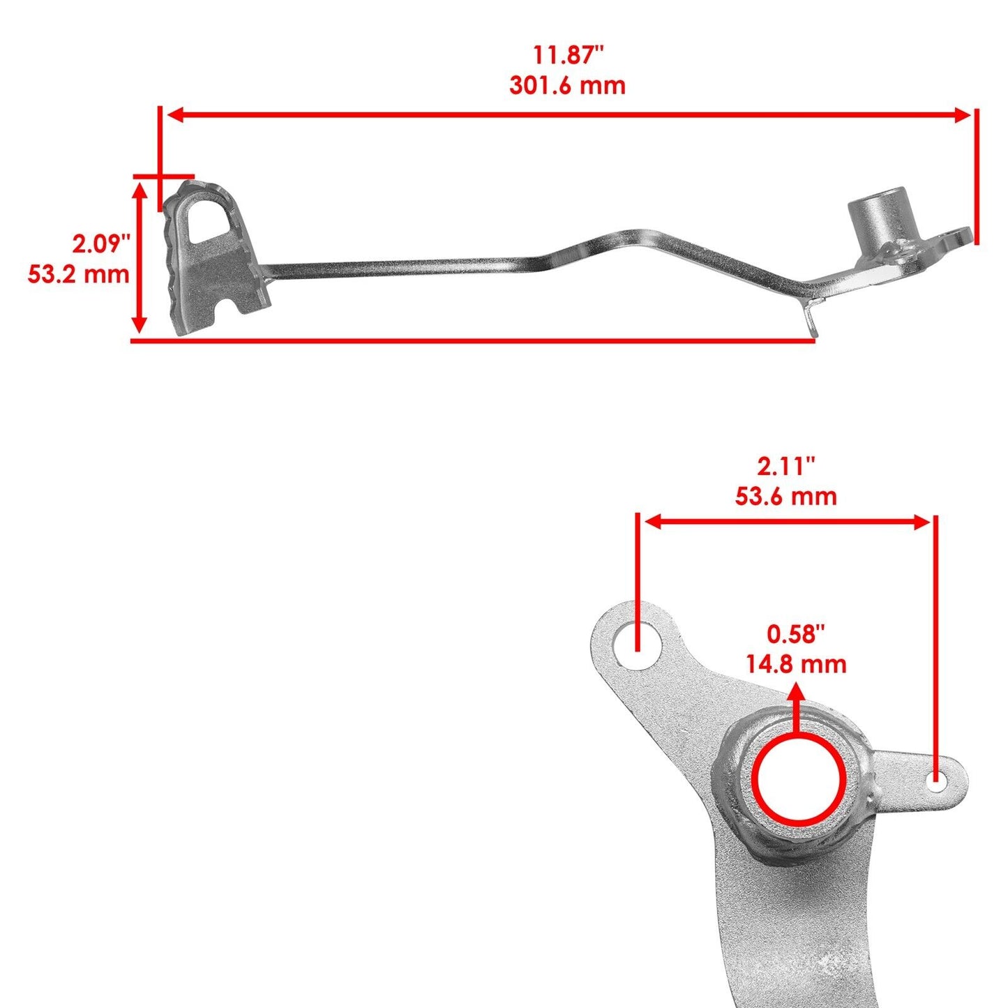 Caltric Forged Rear Brake Pedal Lever For Yamaha Banshee 350 YFZ350 1987-2006