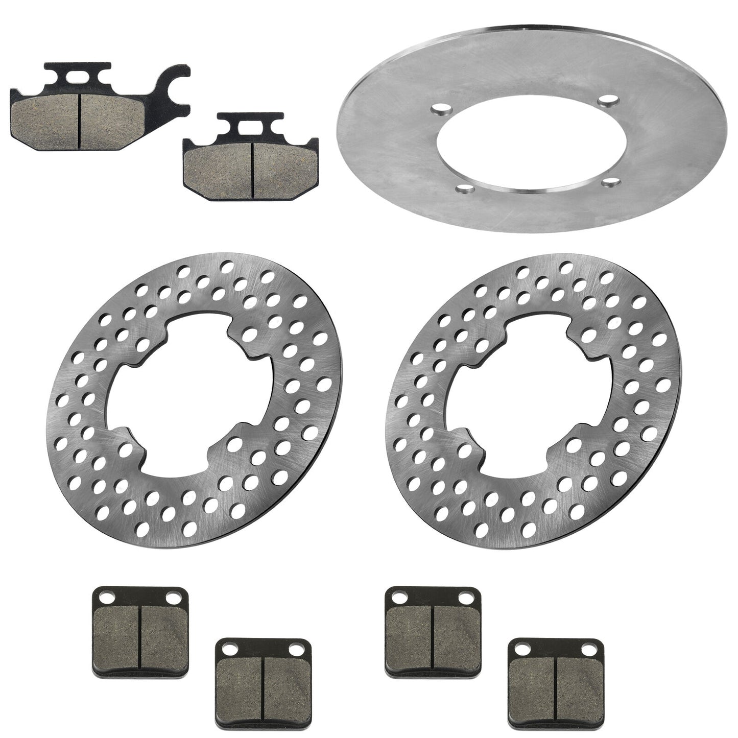 Front / Rear Brake Disc Rotor and Pads For Yamaha Grizzly 400 YFM400F 2007-2008