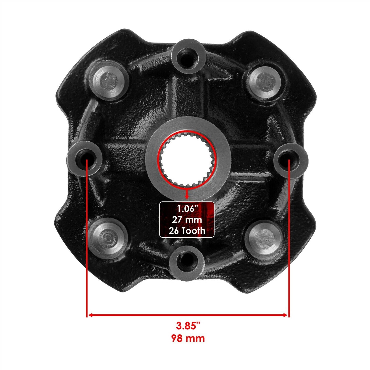 Front L/R Wheel Hub w/ Brake Disc For Honda Rancher 420 TRX420TM1 2020-2022