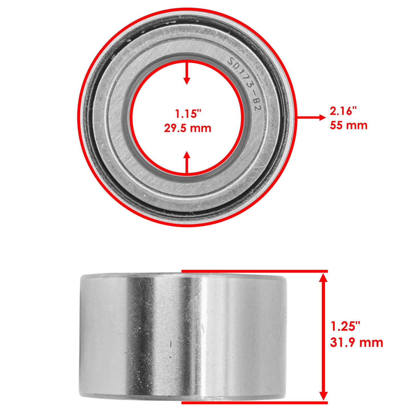 Front Wheel Ball Bearings for Kawasaki KRT750 Teryx 4 750 4X4 2012 2013