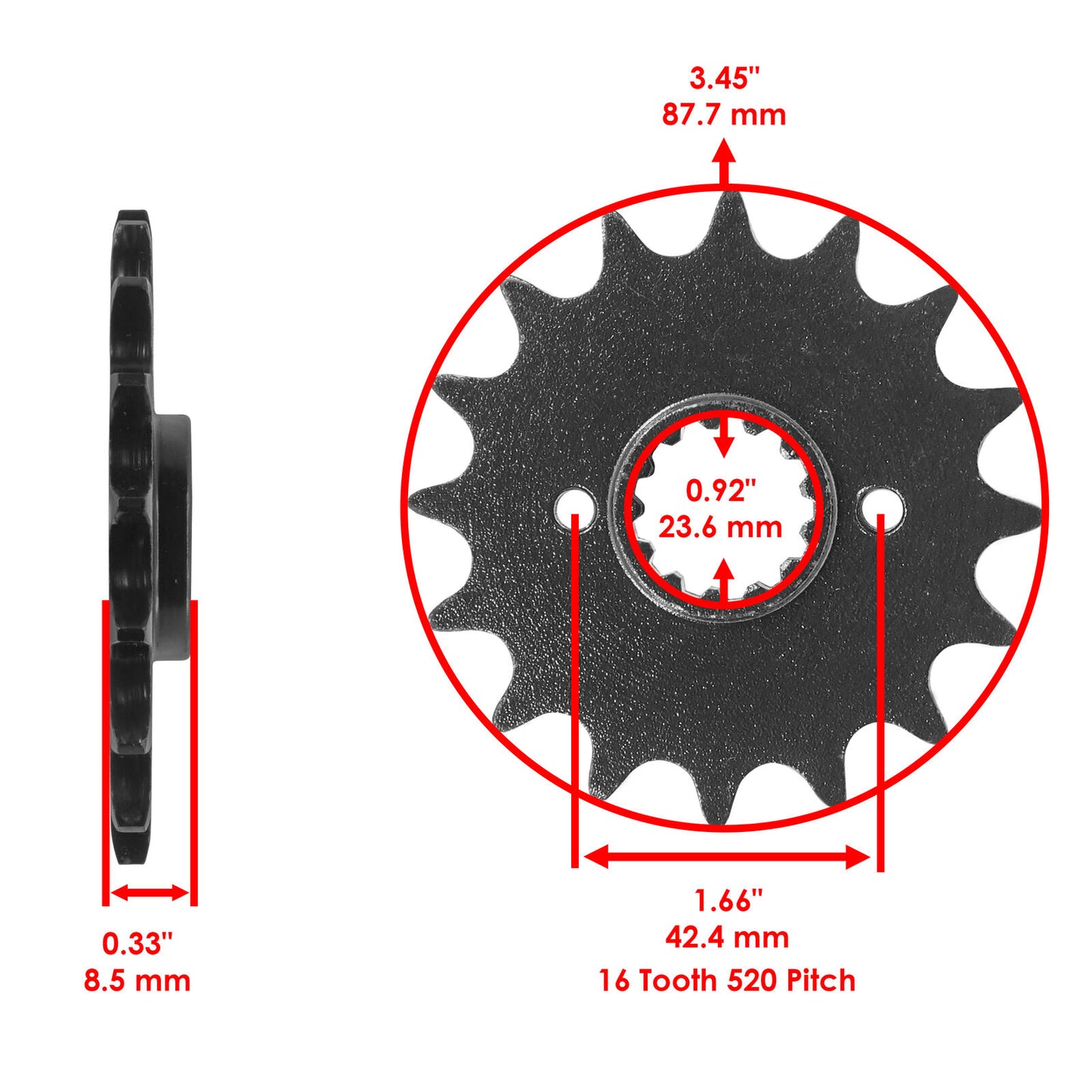 Front Drive Chain Sprocket for Suzuki GS500/E 1989-2002/GS500F 2004-2009 Teeth16