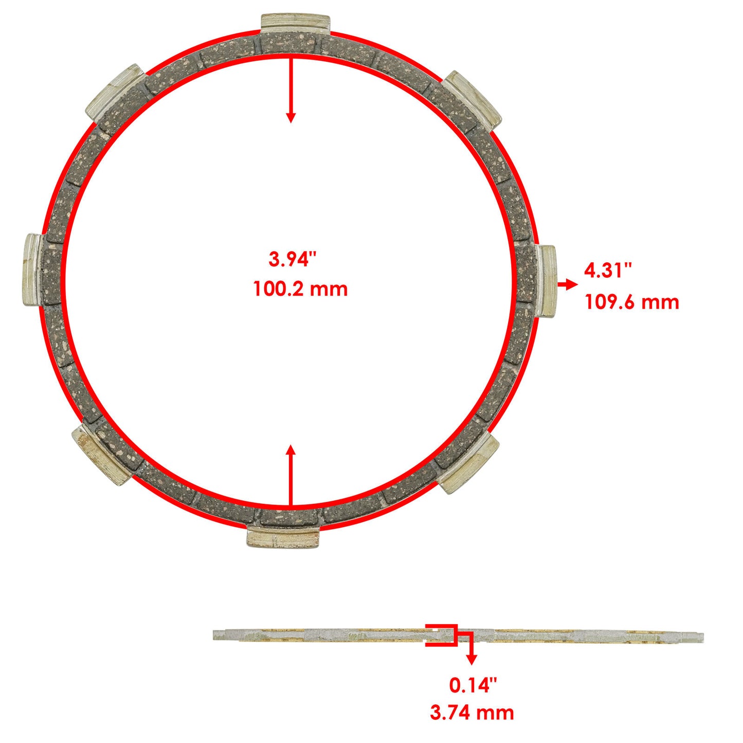 Clutch Friction Steel Plates kit for Kawasaki KLX140 KLX140L KLX140G 2008 - 2024