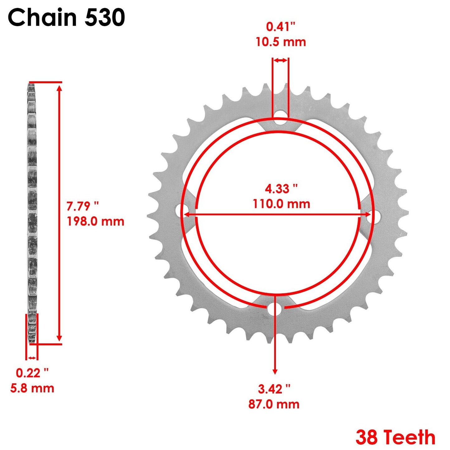 Black O-Ring Drive Chain & Sprockets Kit for Yamaha Raptor 700 YFM700R 2006-16