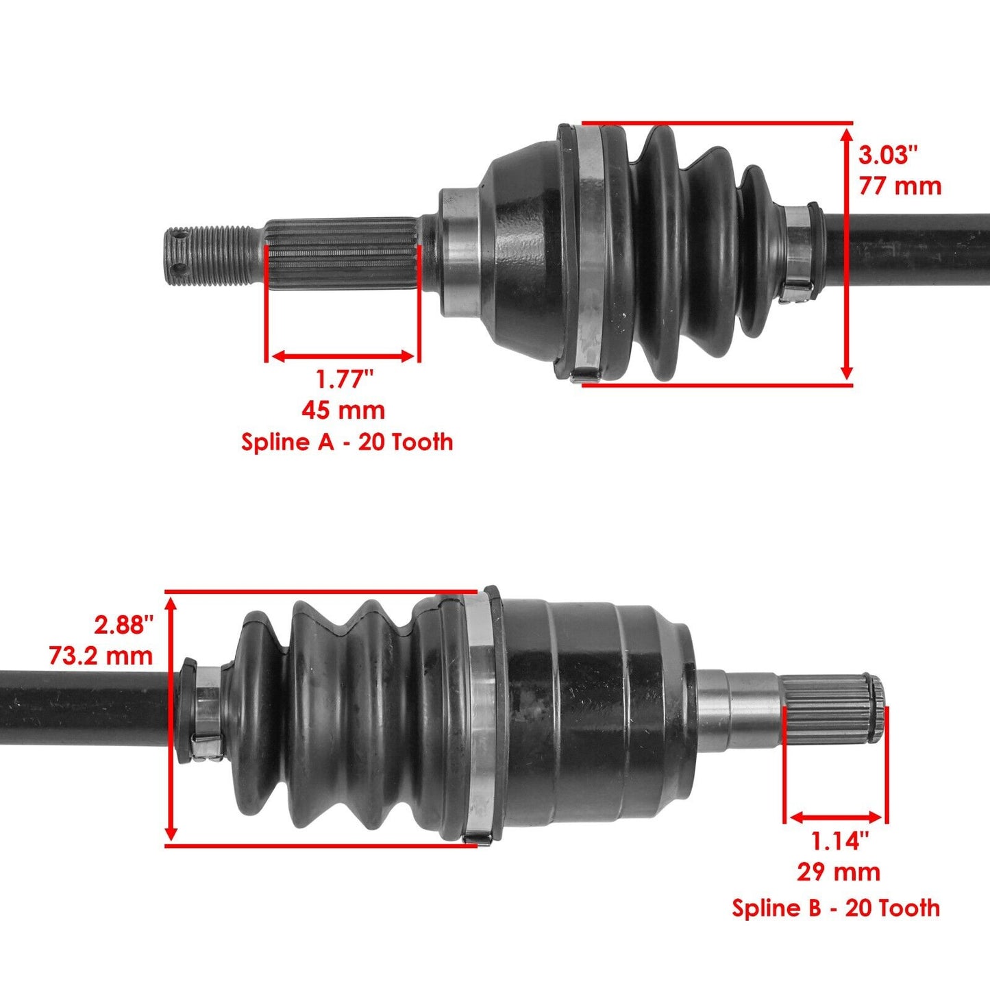 Caltric 54901-31G31 54901-31G30 Front CV Axle For Suzuki King Quad 500 700 ATV