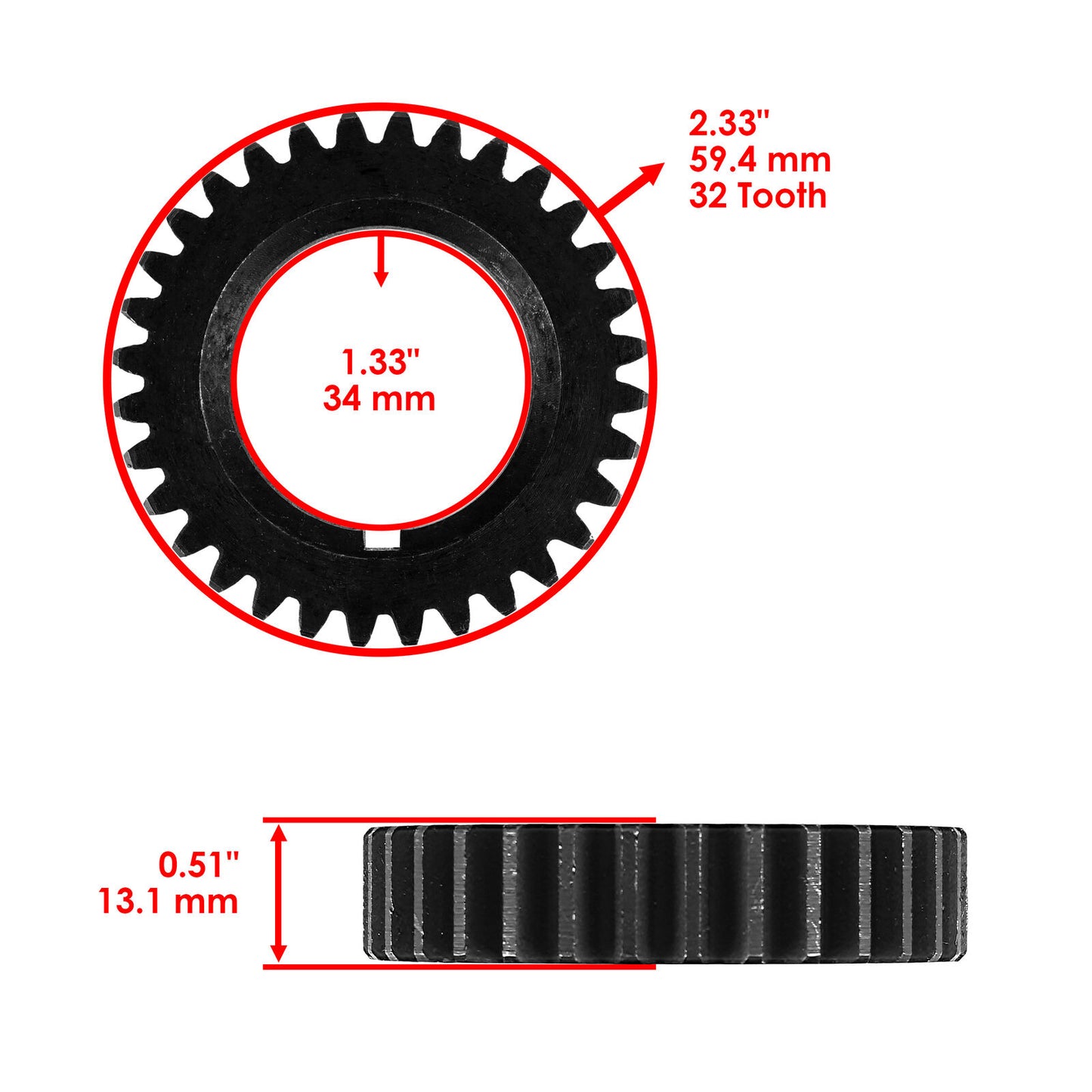 Crankshaft Spur Gear fits Kawasaki Mule 3000 KAF620G 2001 2002 - 2008 59051-2112