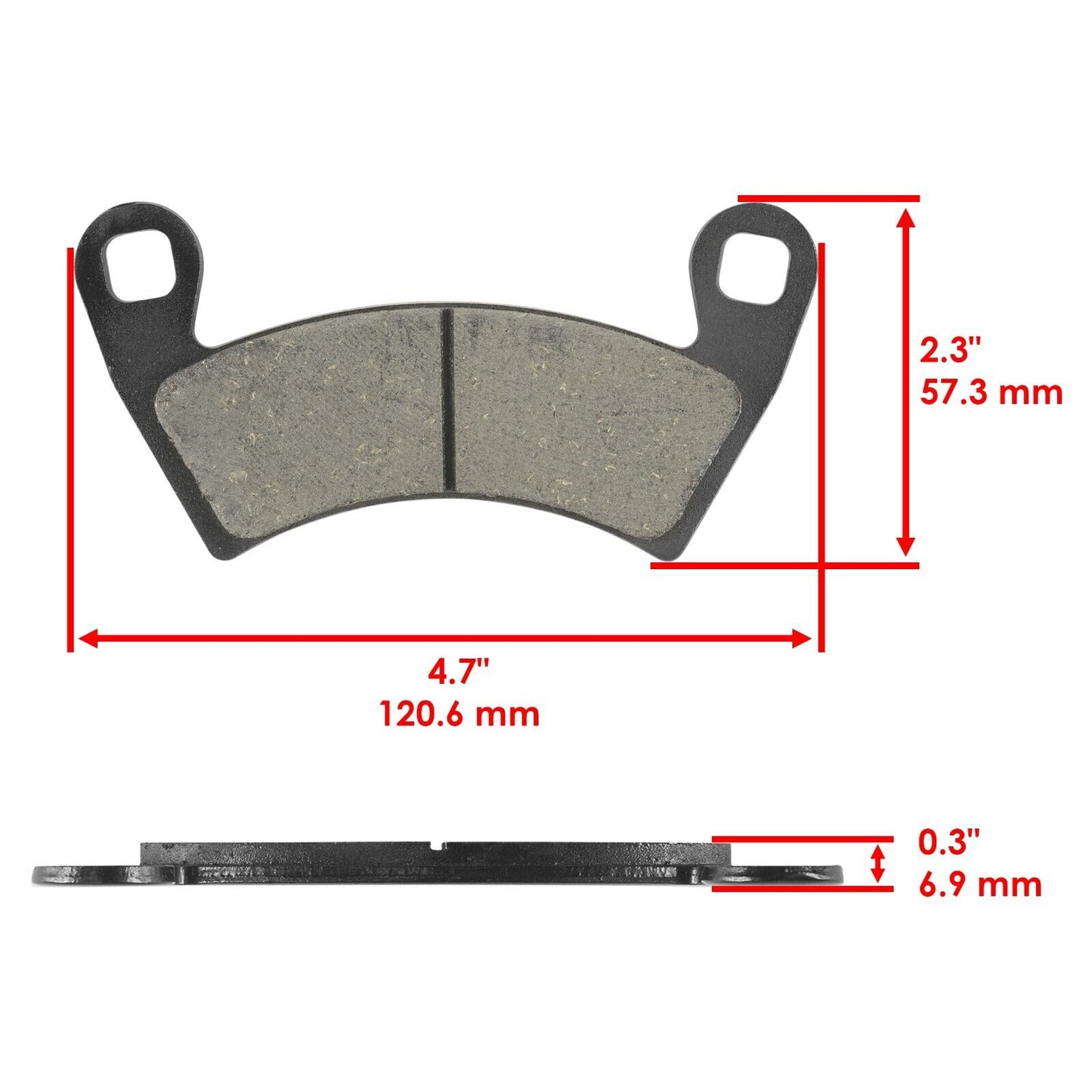 Caltric Front and Rear Brake Pads for Polaris Ranger XP 900 2013-2019