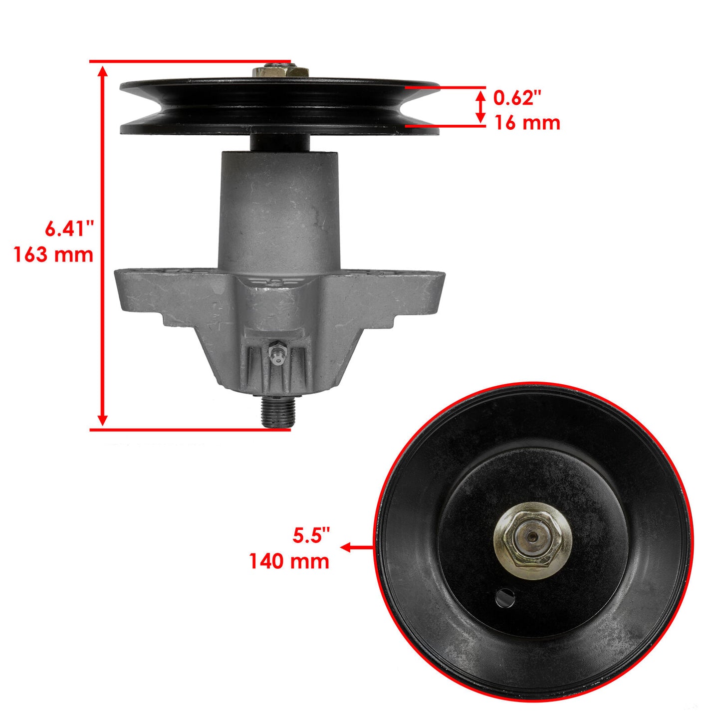 Spindle Assembly with Pulley For White Outdoor LT1650 ZT17 ZT42 Zero-Turn Mower