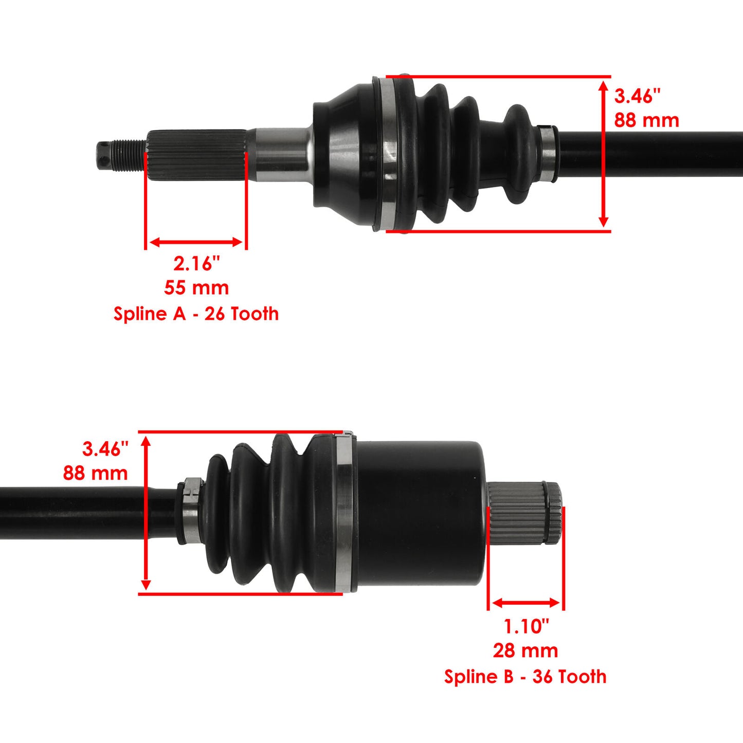 Rear Right And Left CV Joint Axles for Polaris Sportsman 500 4X4 HO 2003-2005