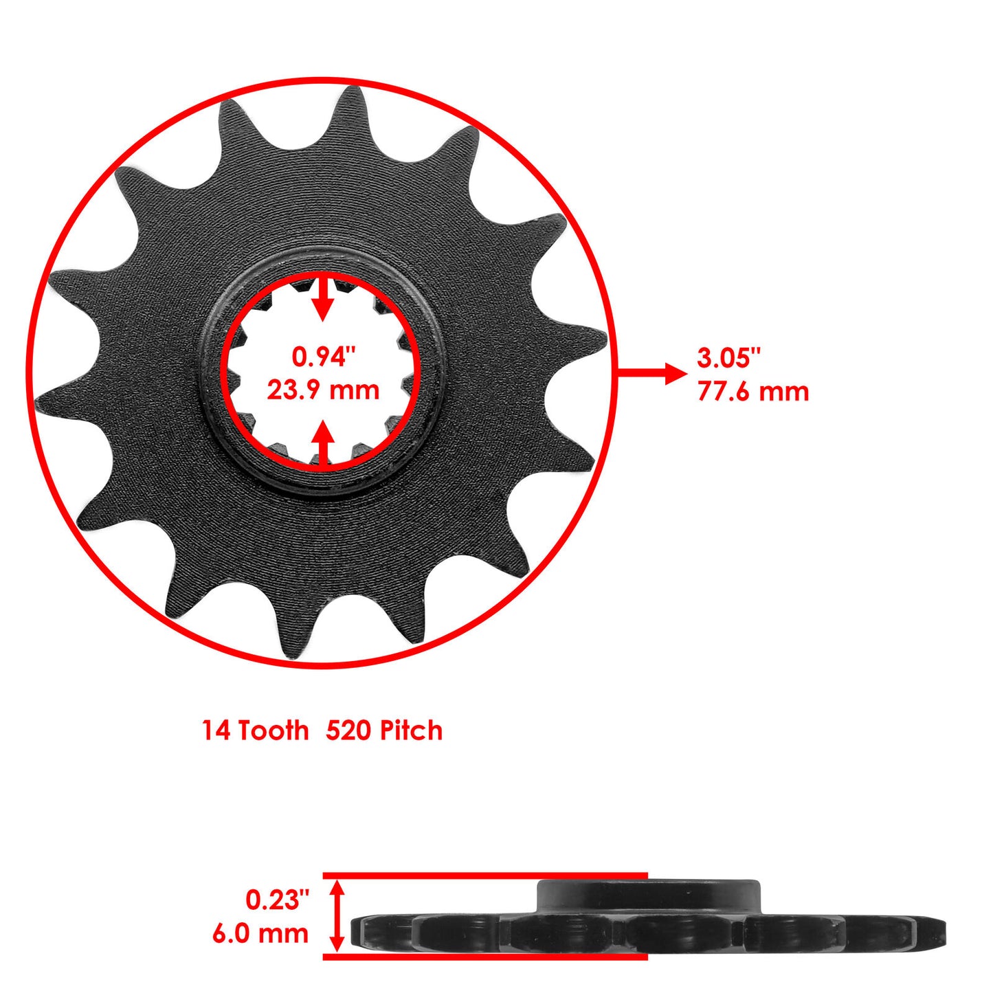 Front Drive Chain Sprocket for Kawasaki EX300 Ninja 300 14-17/EX400 Ninja 18-23