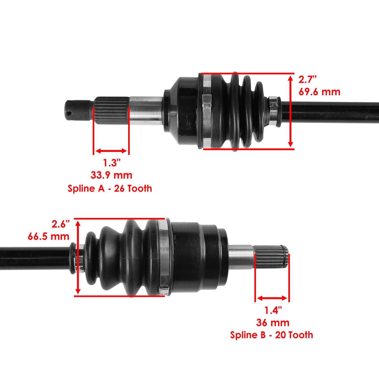 Caltric CV Axles For Honda Foreman Rubicon 4x4 TRX500FA 2015-2019 Rear And Front