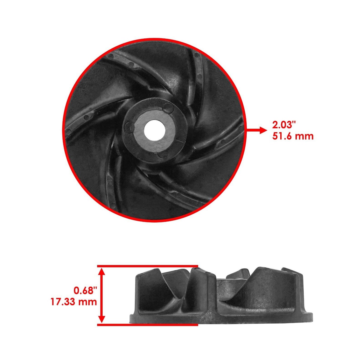 Water Pump Impeller For Polaris ATP 500 2004-2005 / Big Boss 500 6x6 1998-1999