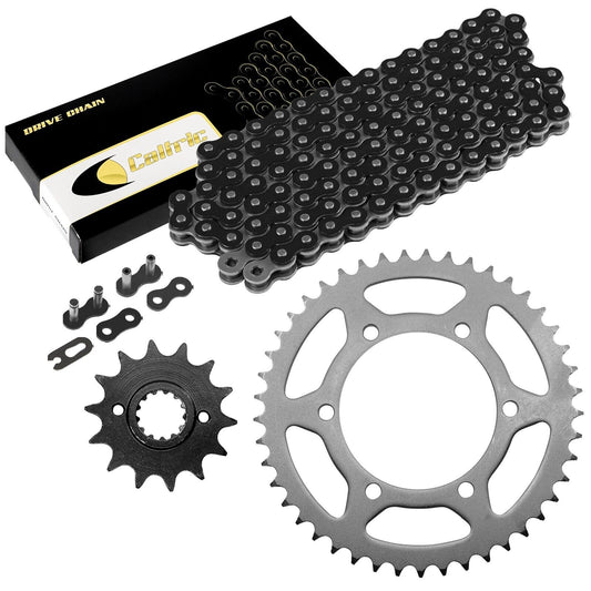 Black Drive Chain And Sprocket Kit for Kawasaki Ninja 250R EX250F 1988-2007