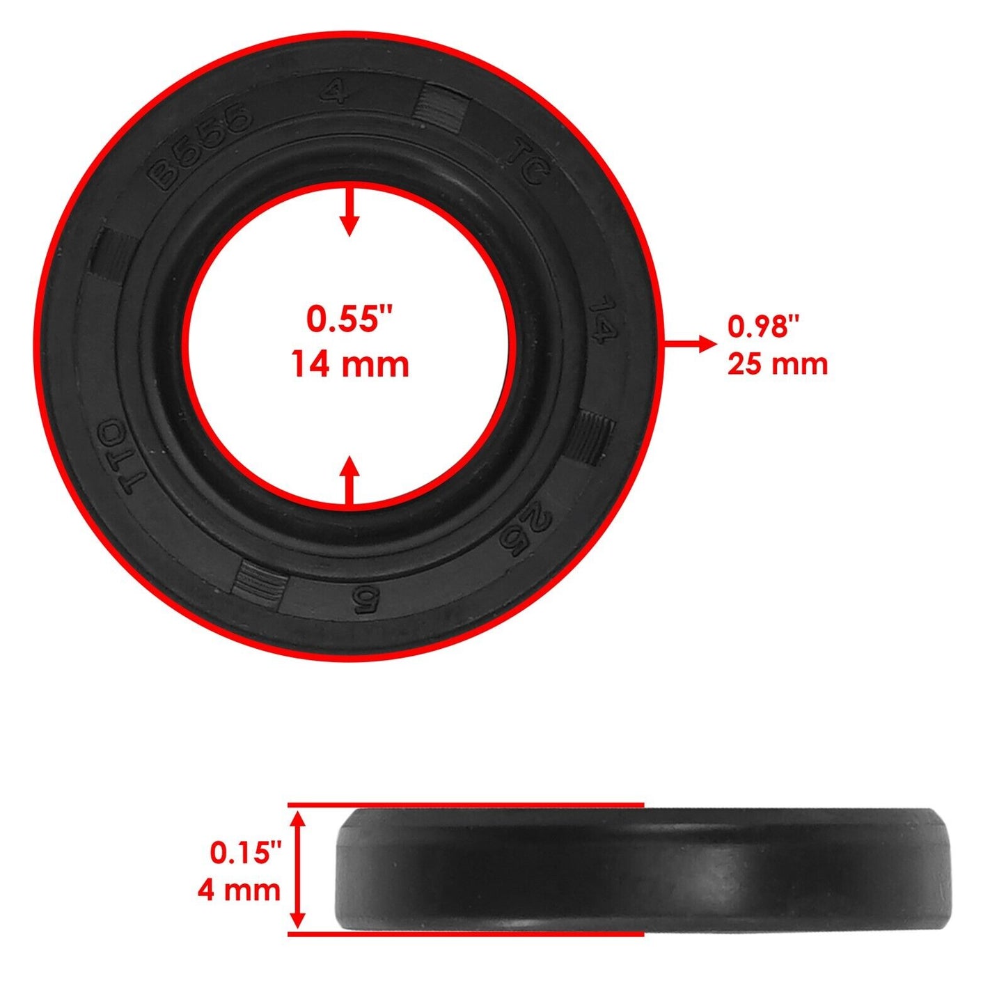 Oil Pump Seal forYamaha 93104-14059-00 93101-14007-00 93104-14004 93104-14800-09