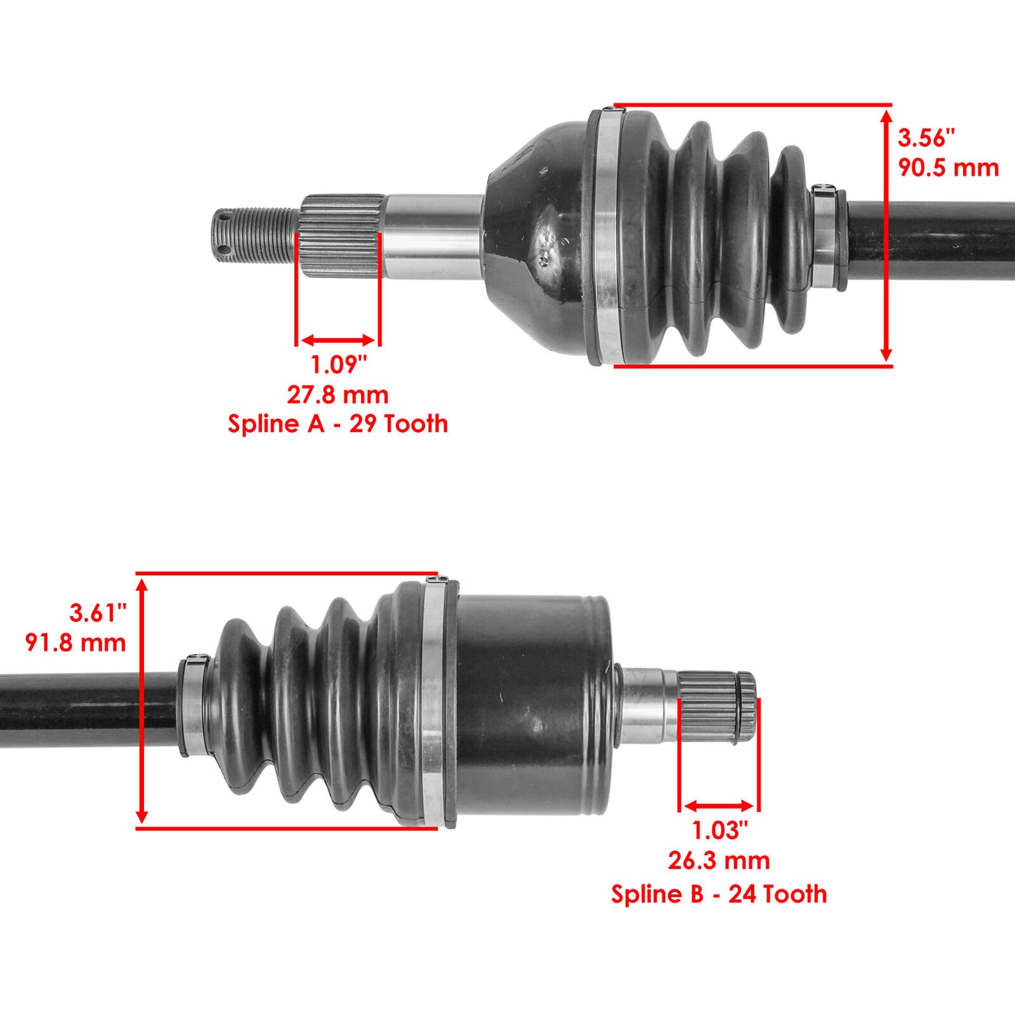 Caltric Rear And Front CV Axles For Can-Am DTraxter HD5 2017-2019 SidexSide