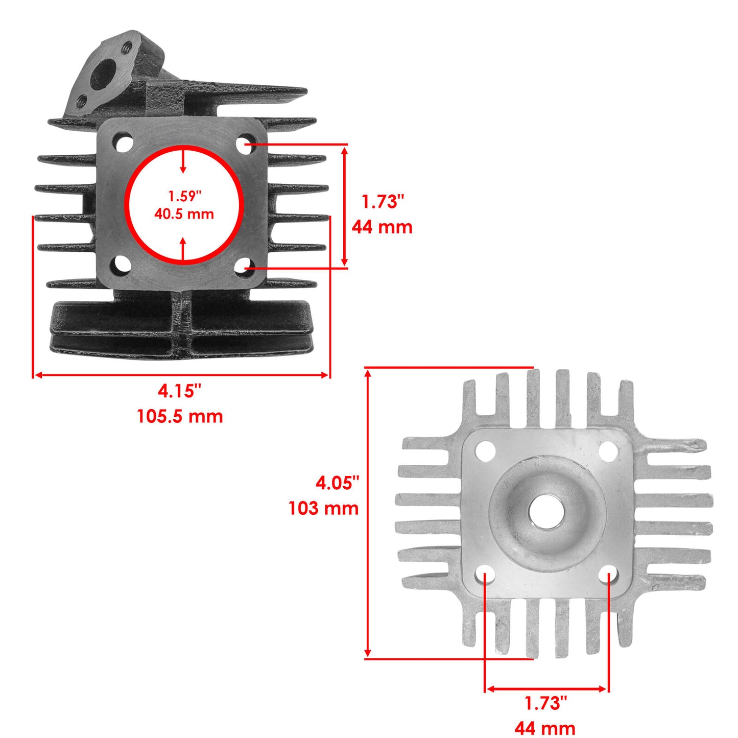 Caltric 11211-04001-0F0 11211040010F0 Top End Cylinder Kit for Suzuki 1985-2006