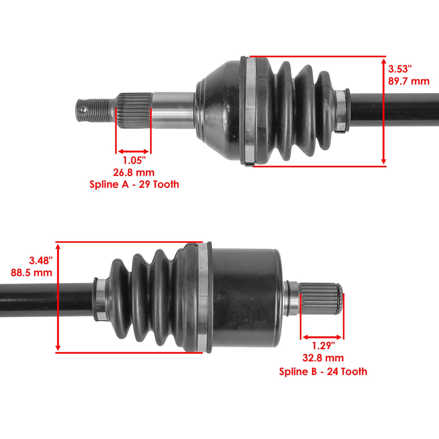 Caltric CV Axle For Can-Am Defender HD8 HD9 HD10 2017-2024 Front And Rear