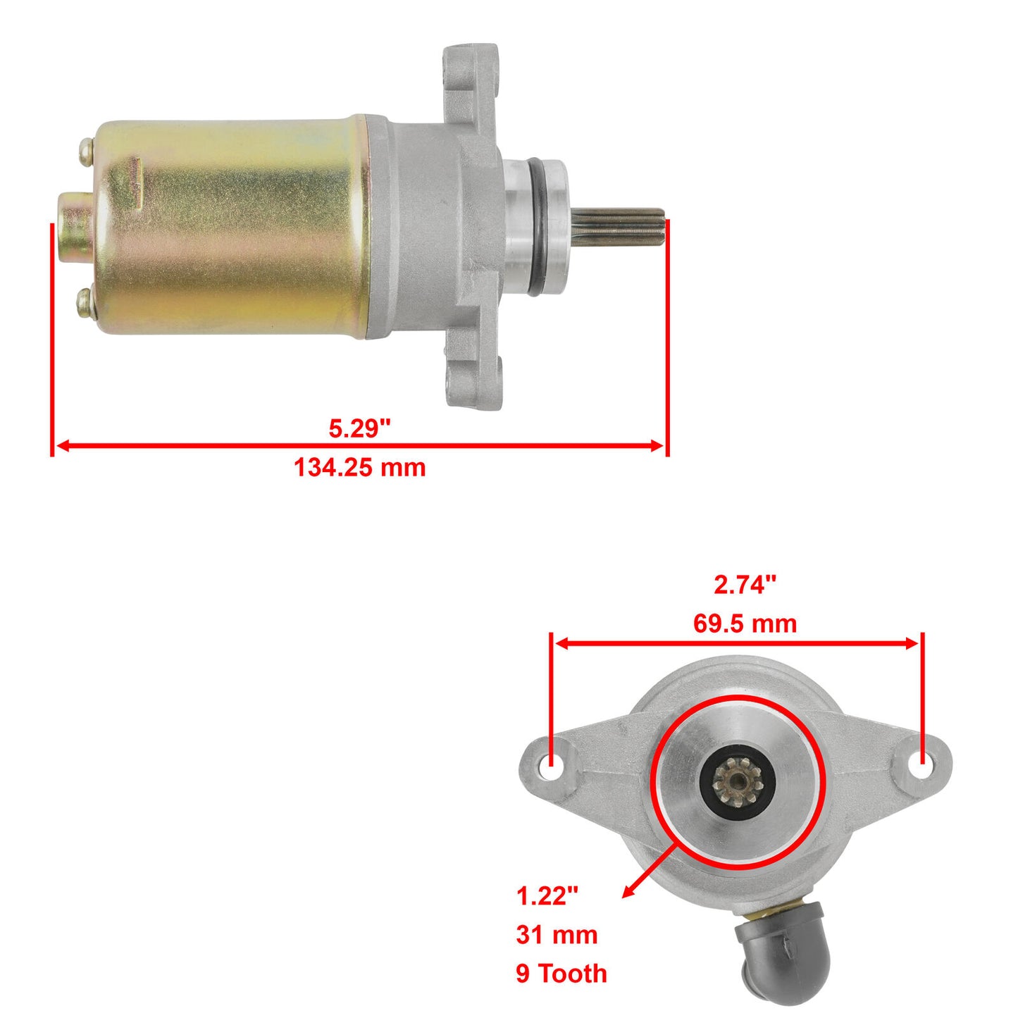 Starter & Relay Solenoid for Yamaha Badger 80 YFM80 1985-1988 1992-2001 Atv New