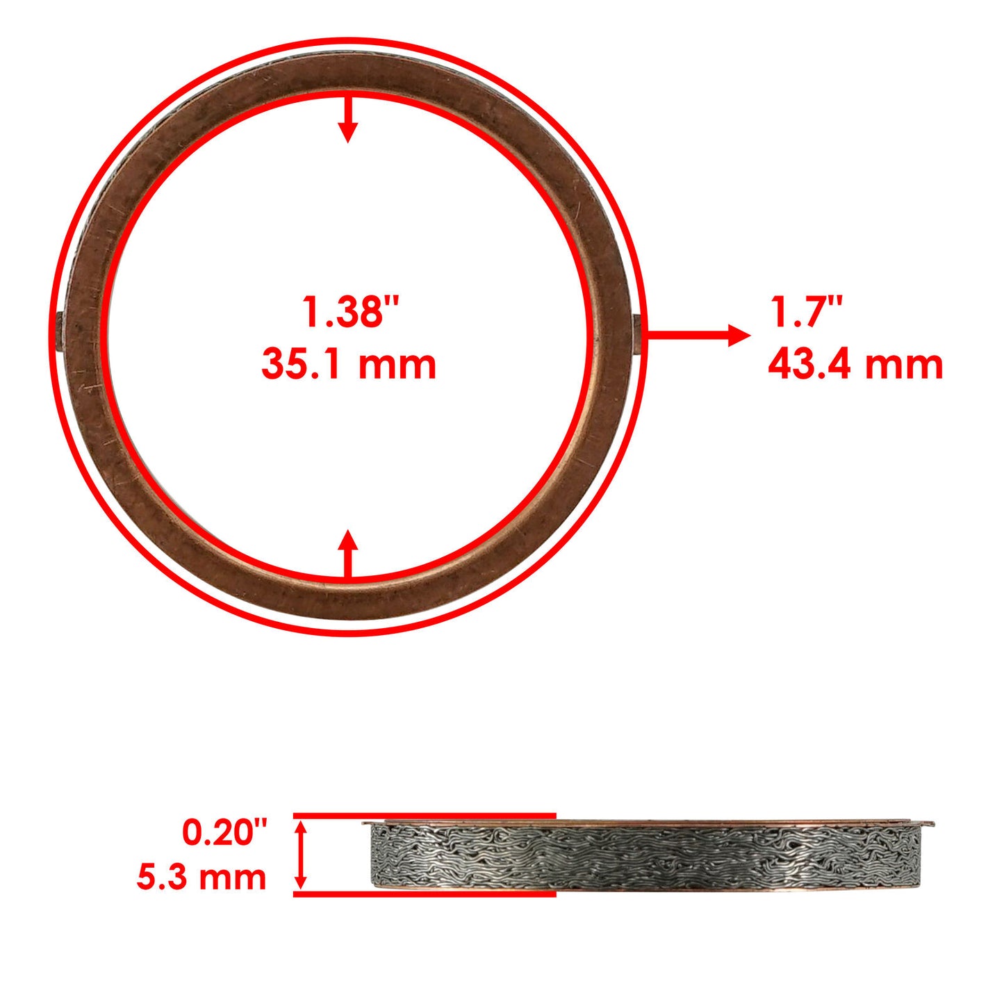 Caltric Exhaust Muffler Pipe Gasket for Suzuki 14181-46E00 14181-46E10