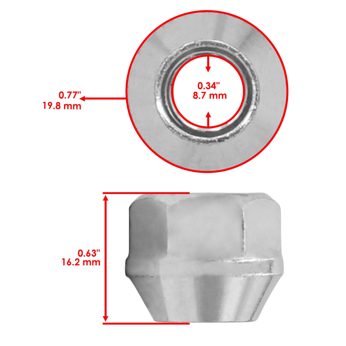 09159-10114 Front & Rear Wheel Lug Nut For Suzuki Ozark 250 LTF250 2x4 2002-2014