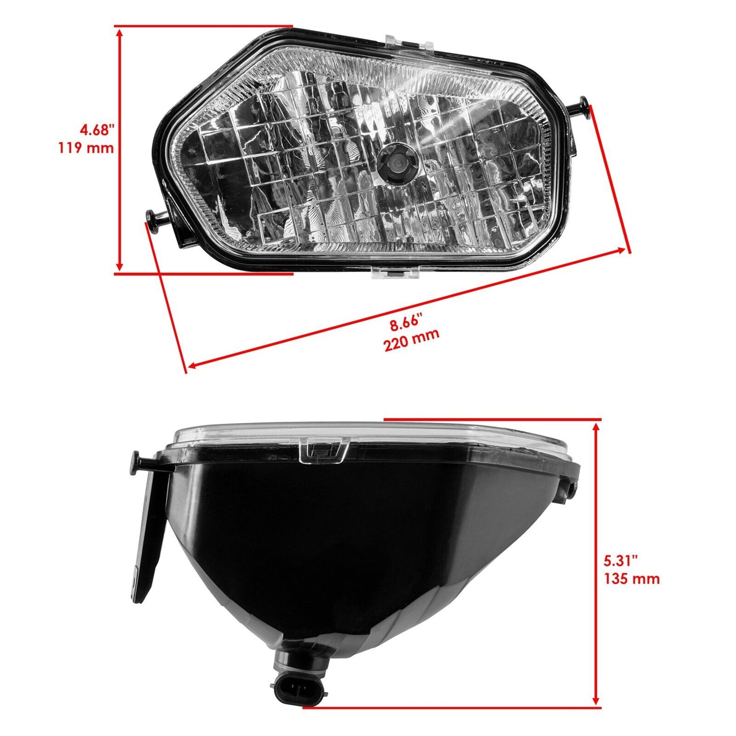 Front Left Right Headlight w/Bulb for Polaris Sportsman 550 EFI Touring 2010-13