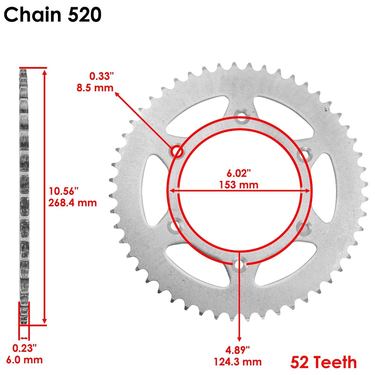 Black Drive Chain And Sprocket Kit for Honda CR125R 2000 2001 2003-2007